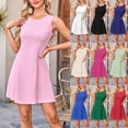 thumbnail image 1 of ClodeEU Women's Summer A-Line Sleeveless Grewneck Mini Dress,Club Party Little Short Fit Dresses Army Green,Womens Plus M, 1 of 5