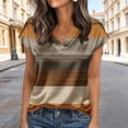 thumbnail image 1 of ClodeEU Women's Summer Floral Print V Neck Short Sleeve T Shirt ,Casual Tunic Shirts Coffee 03,Womens Plus S, 1 of 7