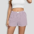 thumbnail image 1 of ClodeEU Women's Summer High Waisted Wide Leg Plaid Shorts ,Loose Fit Casual Vintage Bottoms Purple,Womens Plus XL, 1 of 6