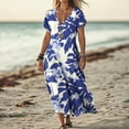 thumbnail image 1 of ClodeEU Women's Summer Short SleeveV Neck Flowy Maxi Dresses ,Casual Elegant Long Dresses Multicolor01,Womens Plus XXL, 1 of 5