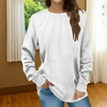 thumbnail image 1 of ClodeEU Women's Sweater , Long Sleeve Pullover Sweater,simple and generous Womens Crew Neck,Solid Sweatshirts White,Womens Plus M, 1 of 5