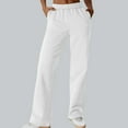 thumbnail image 1 of ClodeEU Women's Sweatpants with Pockets ,Casual Elastic Waist Lounge Pants White,Womens Plus M, 1 of 8