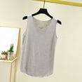 thumbnail image 1 of ClodeEU Women's Tank Tops, Basic Double Lined Knit Tank Top ,Round Neck Cute Summer Sleeveless Cami Gray,Womens Plus L, 1 of 6