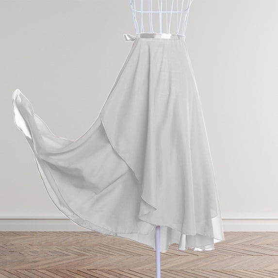 ClodeEU Women's Tunic Waist Ballet Wrap Skirt ,Dance Practice Tutu Skirt for Dance Gray,Womens Plus Free Size