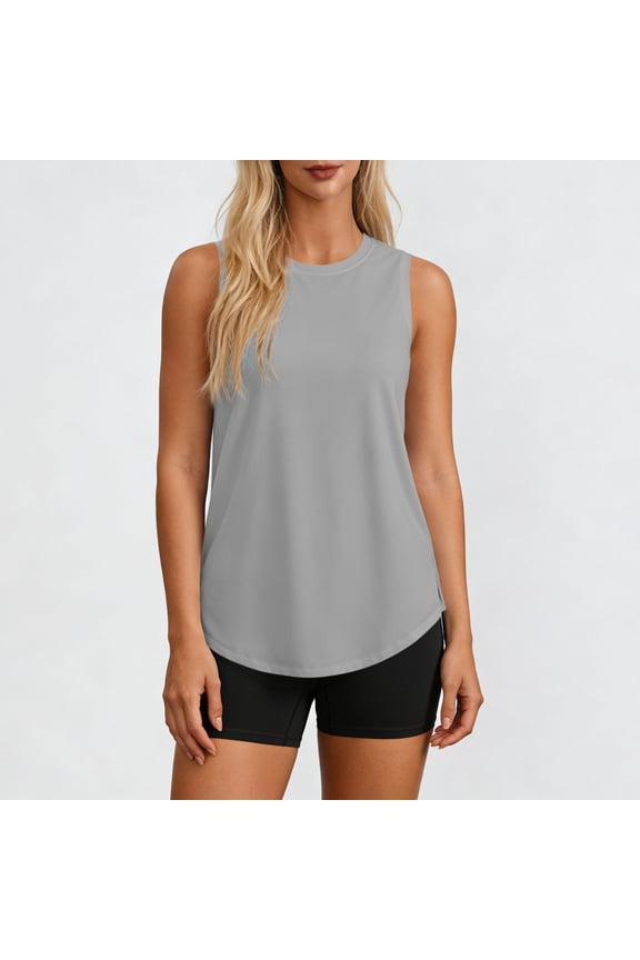 Women's UPF 50+ Sun Protection Tank Top ,UV Protective Sleeveless Tank Gray,Womens Plus S