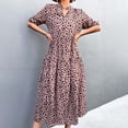 thumbnail image 1 of ClodeEU Women's V-Neck 3/4 Sleeve Bohemian Print Maxi Dress ,Floral Casual Long Dress Pink,Womens Plus S, 1 of 6
