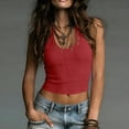 thumbnail image 1 of ClodeEU Women's V Neck Sleeveless Cropped Tank Top ,Casual Summer Crop Top Red,Women's Plus XXL, 1 of 8