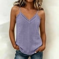 thumbnail image 1 of ClodeEU Women's V Neck Spaghetti Strap Tank Top, Casual Loose Fit Solid Color Sleeveless Tops Purple,Women's Plus S, 1 of 7