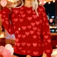 thumbnail image 1 of ClodeEU Women's Valentine's Day Heart Print Loose Sweatshirt ,Trendy Crewneck Long Sleeve Pullover Top Red,Womens Plus S, 1 of 8