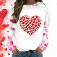 thumbnail image 1 of ClodeEU Women's Valentine's Day Love Heart Print Long Sleeve Round Neck Tops,Casual Trendy Loose T-Shirts Red 02,Womens Plus XL, 1 of 6