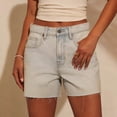 thumbnail image 1 of ClodeEU Women's Wash Mid Rise Denim Shorts,Classic Relaxed Fit Casual Jean Shorts Light Blue,Women's Plus L, 1 of 7