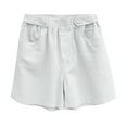 thumbnail image 1 of ClodeEU Women's Washed Denim Knee Length Shorts ,Loose Fit Casual Jean Bermuda Short White,Womens Plus XL, 1 of 5