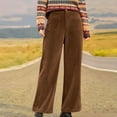 thumbnail image 1 of ClodeEU Women's Wide Leg Corduroy Pants, Elastic Waist Work Pants Fall Trousers with Pockets Brown,Womens Plus M, 1 of 8