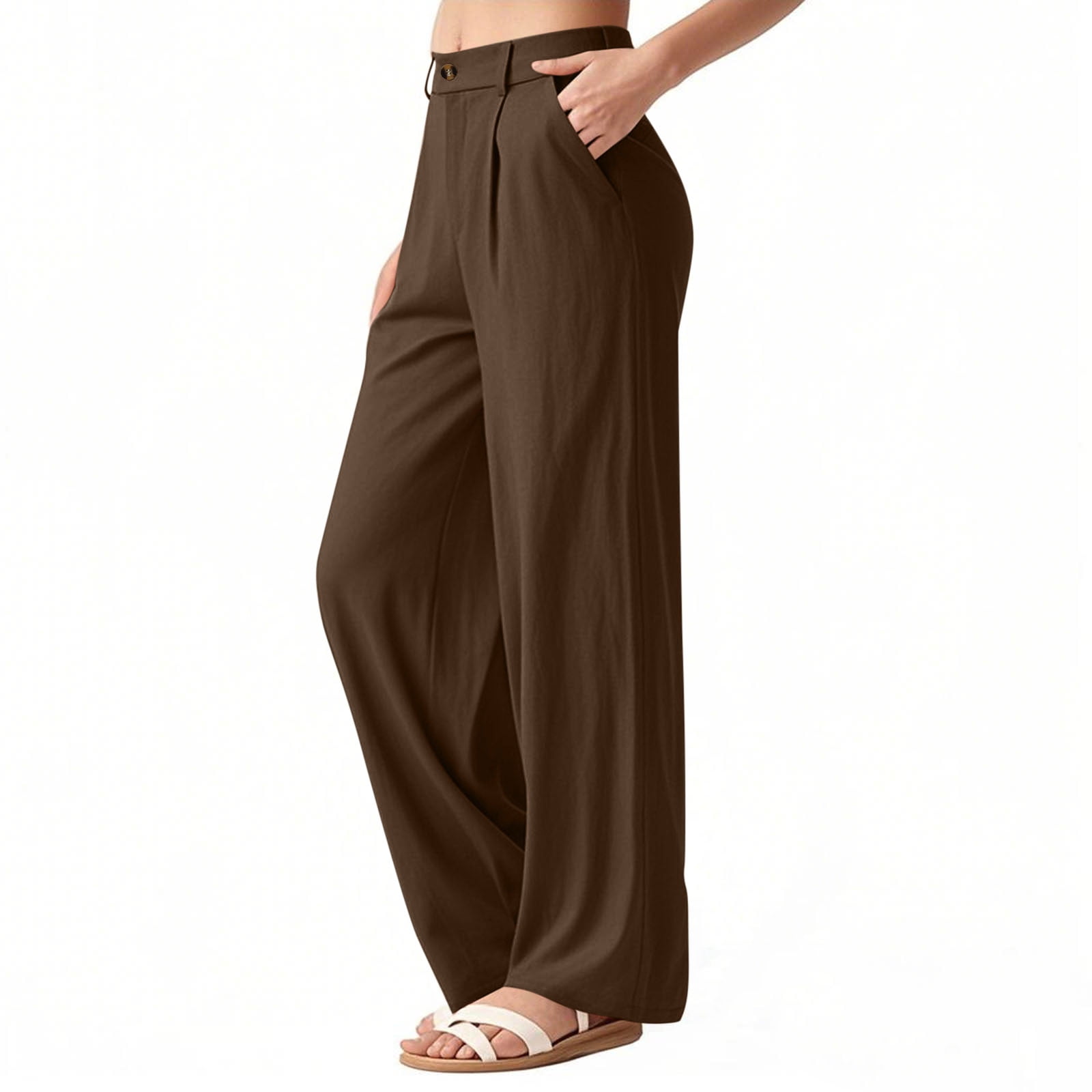 ClodeEU Women's Wide Leg Pants,High-Waisted Relaxed Fit,Loose Pants ...