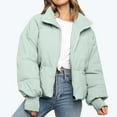 thumbnail image 1 of ClodeEU Women's Winter Cropped Puffer Jacket Coat ,Short Warm Quilted Jacket With Pockets Green,Womens Plus XS, 1 of 8