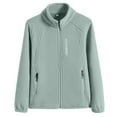 thumbnail image 1 of ClodeEU Women's Zip Soft Fleece Jacket, Outerwear Coat With Pockets ,Fashion Casual Warm Tops Mint Green,Womens Plus XXL, 1 of 6