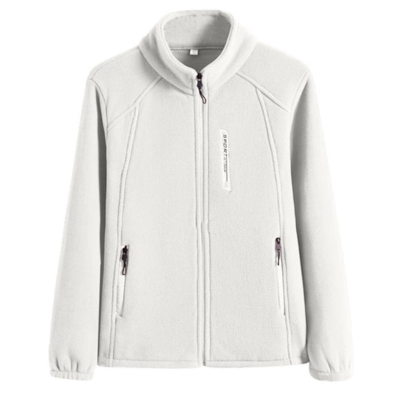 ClodeEU Women's Zip Soft Fleece Jacket, Outerwear Coat With Pockets ,Fashion Casual Warm Tops ,Women's Plus S