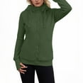 thumbnail image 1 of ClodeEU Women's Zip Up Hoodies,Workout Jackets, Sweatshirts with Pockets, Hoodie with Thumbholes Army Green,Womens Plus XXL, 1 of 1