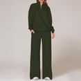 thumbnail image 1 of ClodeEU Womens 2 Piece ,High Collar Sweatshirts Sets Matching Wide Leg Elastic Waist Sports Pants With Pockets Green,Womens Plus XL, 1 of 6
