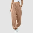 thumbnail image 1 of ClodeEU Womens Baggy Jogger Pants with Pockets Drawstring,Casual Fashions Athletic Sweatpants Brown,Womens Plus M, 1 of 7