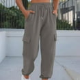 thumbnail image 1 of ClodeEU Womens Cargo Sweatpants, Drawstring Elastic Waisted with Pockets,Fall Fashion Sweatpants Gray,Womens Plus L, 1 of 6