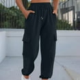 thumbnail image 1 of ClodeEU Womens Cargo Sweatpants, Drawstring Elastic Waisted with Pockets,Fall Fashion Sweatpants Navy,Womens Plus XXL, 1 of 6