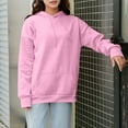thumbnail image 1 of ClodeEU Womens Crewneck Hoodie,Long Sleeve Drawstring Workout Sweatshirt With Pocket,Basic Fall Tops Pink,Womens Plus L, 1 of 8