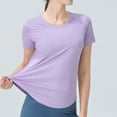 thumbnail image 1 of ClodeEU Womens Crewneck Short Sleeve Fit Tee ,Breathable Solid Color T-Shirt Purple,Womens Plus XL, 1 of 7