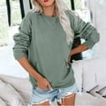 thumbnail image 1 of ClodeEU Womens Crewneck Sweatshirt with Long Sleeve ,Casual Cute Pullover Tops ,Lightweight Sweatshirt with Pocket Green,Womens Plus XL, 1 of 4