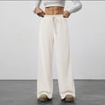 thumbnail image 1 of ClodeEU Womens Draped Wide Leg Pants,Drawstring Waist Low Rise Casual Long Trousers Khaki,Womens Plus XL, 1 of 8