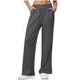 thumbnail image 1 of ClodeEU Womens Elast Waist Wide Leg Pant,Casual Baggy Pant With Pockets Gray,Womens Plus XXL, 1 of 7