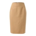 thumbnail image 1 of ClodeEU Womens Elastic Waist Stretchy Bodycon Plaid Knee Length Pencil Skirt ,Casual Trendy Work Skirts Khaki,Womens Plus S, 1 of 5