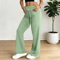 thumbnail image 1 of ClodeEU Womens Elastic Waist Wide Leg Pants,Casual Loose Cozy Pant with Drawstring Green,Womens Plus S, 1 of 6