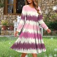 thumbnail image 1 of ClodeEU Womens Gradient Long Sleeve Round Neck Maxi Dress ,Light And Flowy Loose Maxi Dress Pink 01,Womens Plus S, 1 of 6