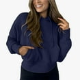 thumbnail image 1 of ClodeEU Womens Heavyweight Hoodies Sweatshirts,Vintage Cotton Women Sweatshirt with pocket Navy,Womens Plus S, 1 of 8