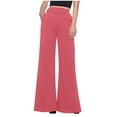 thumbnail image 1 of ClodeEU Womens High Waist Flare Wide Leg Pant, Casual Loose Business Pants With Pockets Red,Womens Plus XXXL, 1 of 8