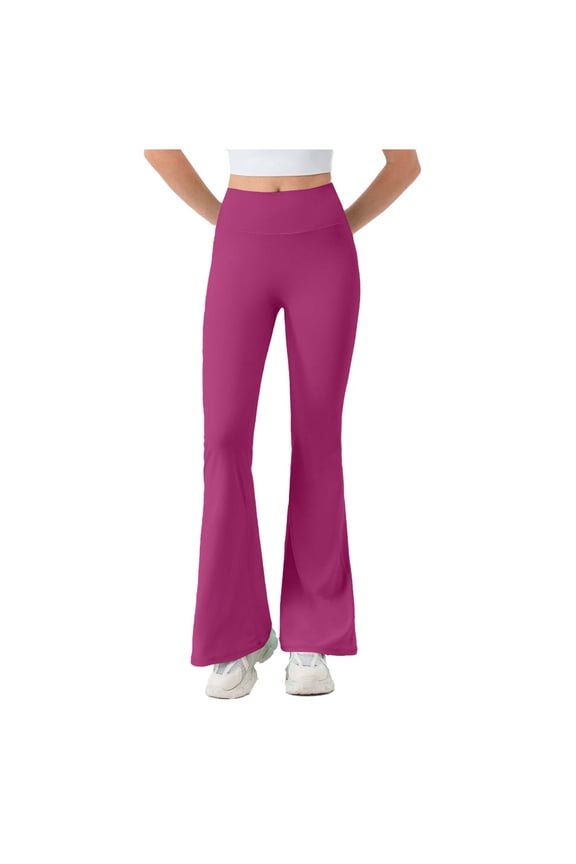Womens High Waist Flare Yoga Pants with Pockets , Casual Strencth Pants Hot Pink,Womens Plus XL