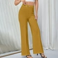 thumbnail image 1 of ClodeEU Womens High Waist Straight Leg Pant With Button,Spring Fall Casual Trendy Trouse For Work Yellow,Womens Plus XL, 1 of 8