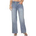thumbnail image 1 of ClodeEU Womens High Waisted Stright Leg Jeans,Loose Denim Pants ,Baggy Trendy Denim Pants Light Blue,Womens Plus L, 1 of 5