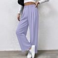thumbnail image 1 of ClodeEU Womens High Waisted Wide Leg Pants ,Pleated Tailored Business Trousers with Pockets Purple,Womens Plus XL, 1 of 8