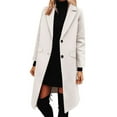 thumbnail image 1 of ClodeEU Womens Jackets Trench Coat Outwear ,Long Single Breasted Coats, Lapel Collar Peacoat With pocket White,Womens Plus L, 1 of 8