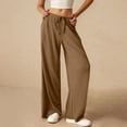 thumbnail image 1 of ClodeEU Womens Knitted Brushed Ribbed Pant, Wide Leg Sweatpants, High Waisted Sweatpants with Pockets Brown,Womens Plus S, 1 of 6