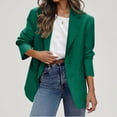 thumbnail image 1 of ClodeEU Womens Lapel Blazer, Long Sleeve Open Front Blazer,Work Office Suit Jackets with Button Green,Womens Plus XL, 1 of 8