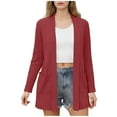 thumbnail image 1 of ClodeEU Womens Lightweight Long Sleeve Cardigans with Pockets ,Fashion Soft Open Front Sweater Wine,Womens Plus S, 1 of 5