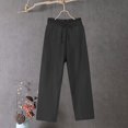 thumbnail image 1 of ClodeEU Womens Linen Pants, Elastic Waist Drawstring Pants,Casual Baggy Work Pant Black,Womens Plus XXL, 1 of 3