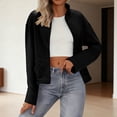 thumbnail image 1 of ClodeEU Womens Long Sleeve Stand Zip Up Cropped Jacket,Fall Fashion Bomber Jacket With Pockets Black,Womens Plus L, 1 of 8