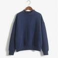 thumbnail image 1 of ClodeEU Womens Long Sleeve Turtleneck Sweatshirt,Casual Loose Lightweight Basic Sport Pullover Navy,Womens Plus M, 1 of 3