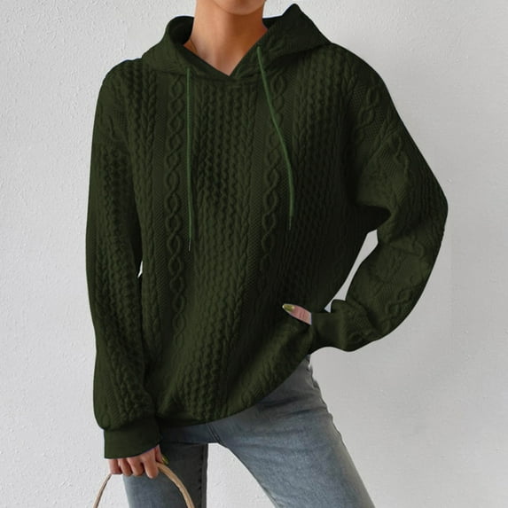 ClodeEU Womens Loose Fit Hoodies,Fashion Drawstring Fall Sweatshirts,Cute Sweatshirts Pullover Army Green,Womens Plus S