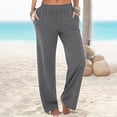 thumbnail image 1 of ClodeEU Womens Mid Waist Sweatpants , Elastic Waist Wide Leg Pant with Pockets,Casual Loose Trousers Dark Gray,Womens Plus L, 1 of 5