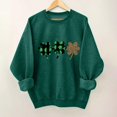 thumbnail image 1 of ClodeEU Womens Plus Size Saint Patrick's Day Shamrock Sweatshirt ,Long Sleeve Crewneck Trendy Pullover Green 04,Womens Plus XS, 1 of 3